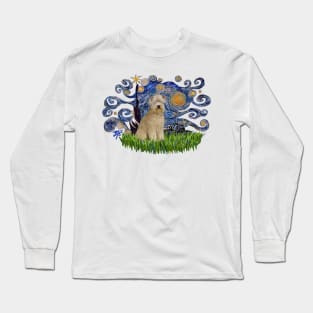 Wheaten Terrier in Adapted Starry Night Long Sleeve T-Shirt